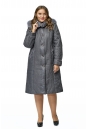 Женское пальто из текстиля с капюшоном, отделка песец 8010430