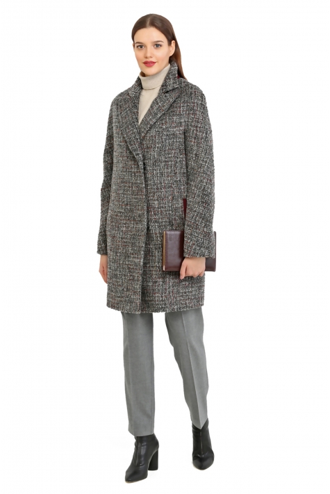 Женское пальто из текстиля с воротником 8011802