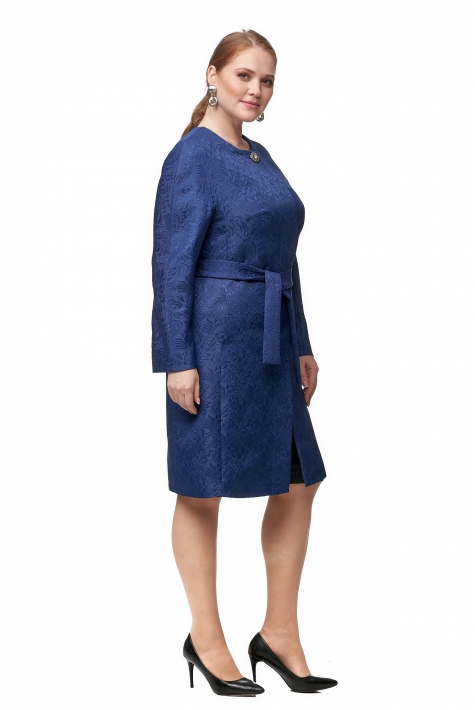 Женское пальто из текстиля без воротника 8012078