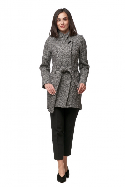 Женское пальто из текстиля с воротником 8012605