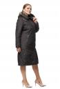 Женское пальто из текстиля с капюшоном, отделка песец 8012675
