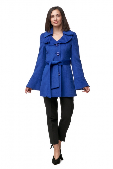 Женское пальто из текстиля с воротником 8012722