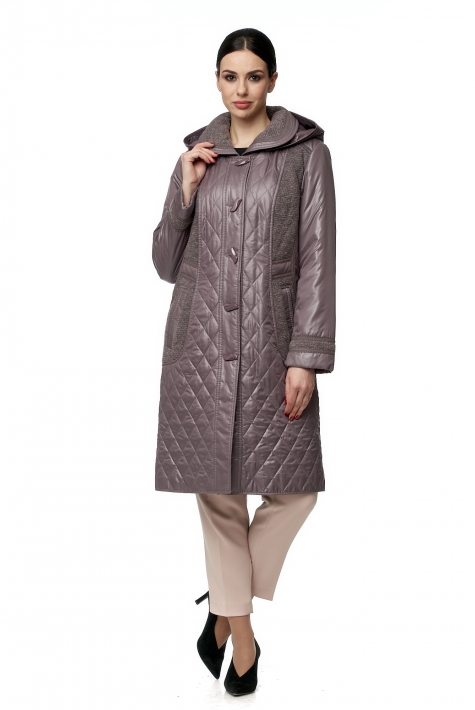 Женское пальто из текстиля с капюшоном 8016146