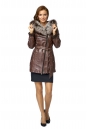 Женская кожаная куртка из натуральной кожи с капюшоном, отделка чернобурка 8016388-2