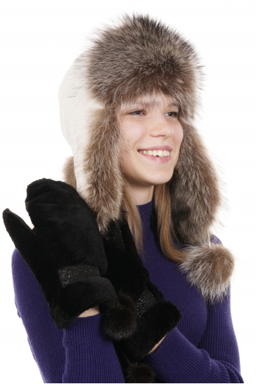 Варежки женские из бобра