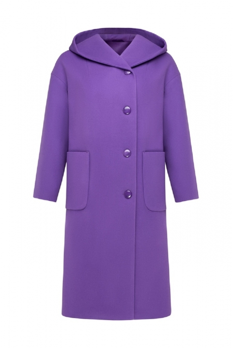 Женское пальто из текстиля с капюшоном 8018774
