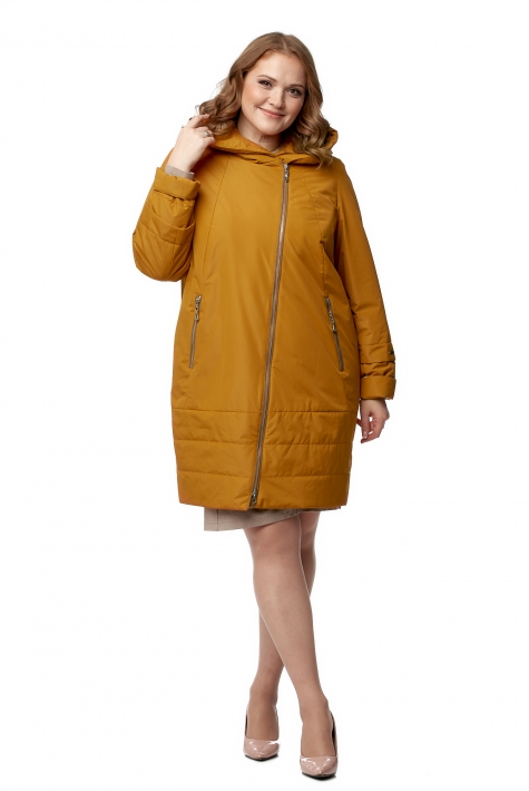 Женское пальто из текстиля с капюшоном 8019572