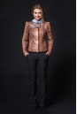 Женская кожаная куртка из натуральной кожи питона без воротника 8020531