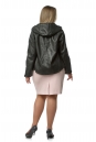 Женская кожаная куртка из эко-кожи с капюшоном 8021214-3