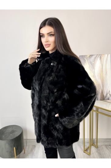 Шуба из норки с воротником