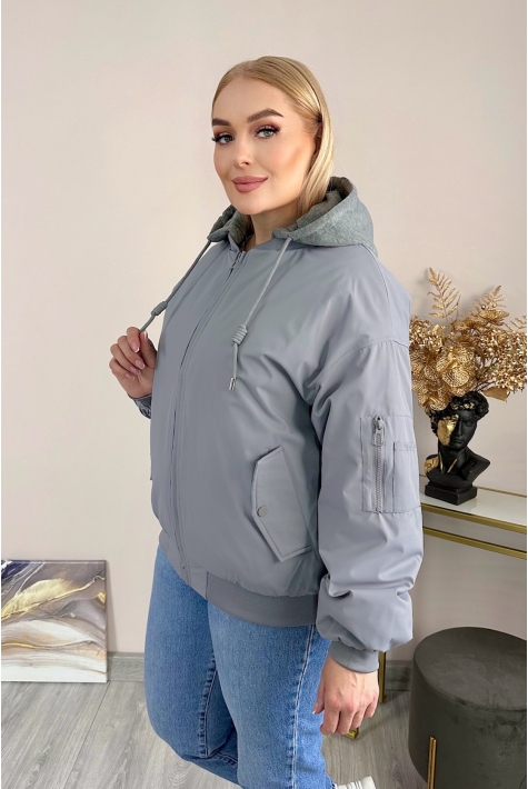 Куртка женская из текстиля с капюшоном 8024094