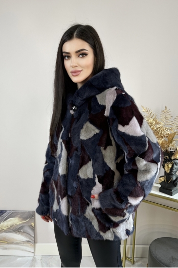 Шуба из норки с капюшоном