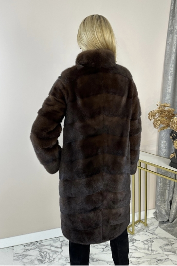 Шуба из норки с воротником